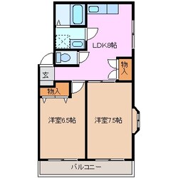 グリーンハイツ（河芸）の物件間取画像